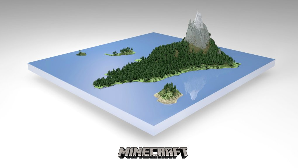 island wallpaper minecraft render