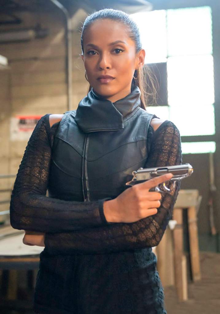 Lesley-Ann Brandt with Gun