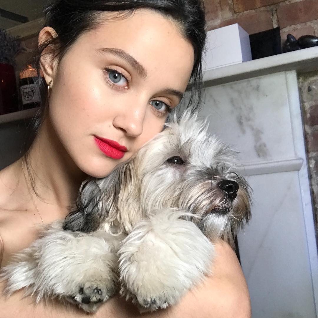 Julia Goldani Telles with Puppy