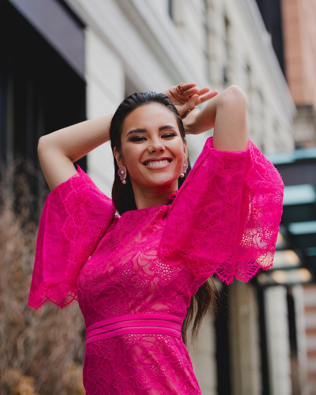 Catriona Gray Hot in Pink Dress
