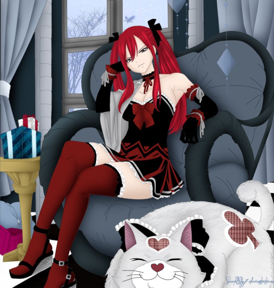 Erza Scarlet on the couch