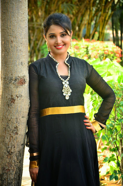 Sandra Amy South Indian Beautiful Actress in Hot Black Dress 331