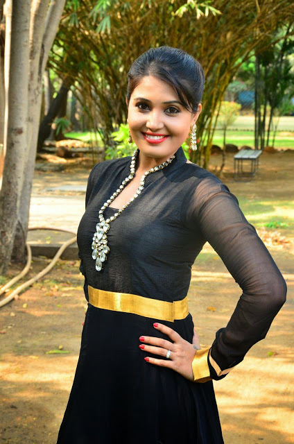 Sandra Amy South Indian Beautiful Actress in Hot Black Dress 333