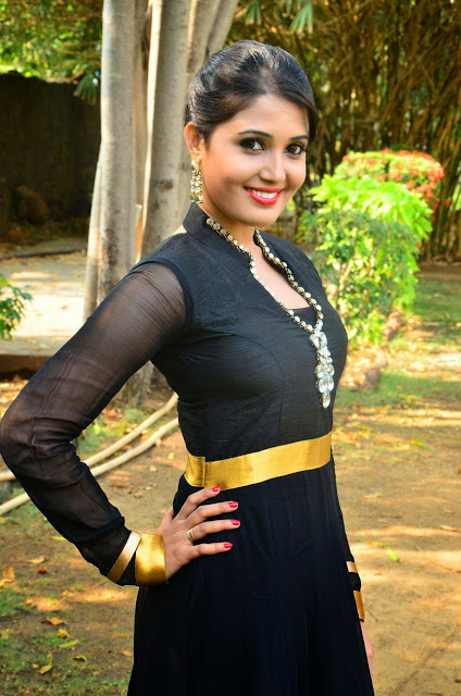 Sandra Amy South Indian Beautiful Actress in Hot Black Dress 334