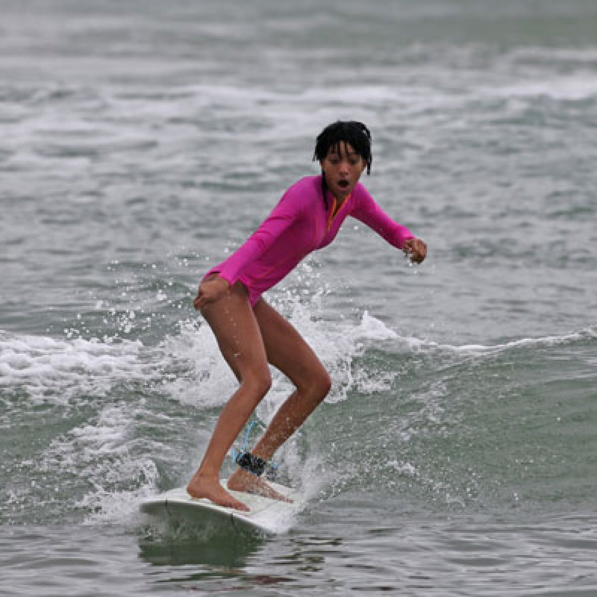 Willow Smith pink swimsuit