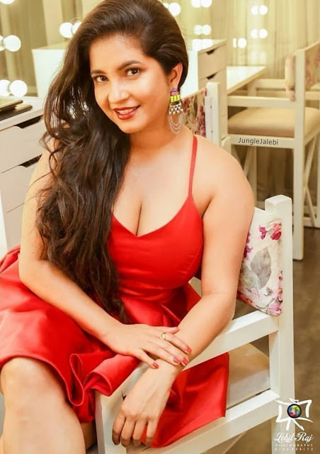 Hot Actress Karunya Latest Hot Pics In Red Dress 5