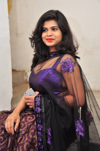 Angel Alekhya Telugu Actress Latest Pics In Saree 3