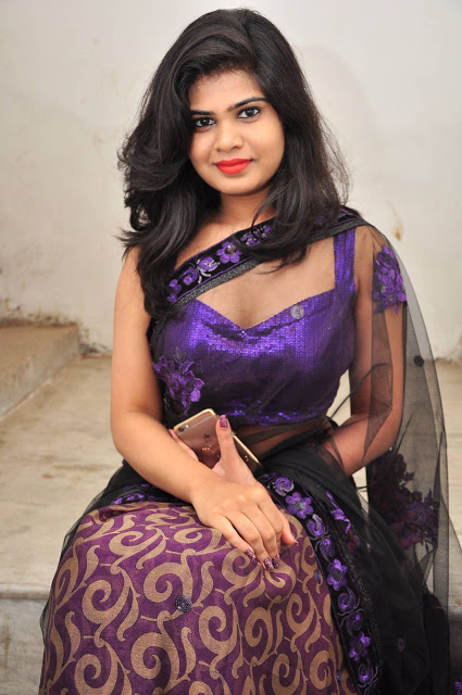 Angel Alekhya Telugu Actress Latest Pics In Saree 4