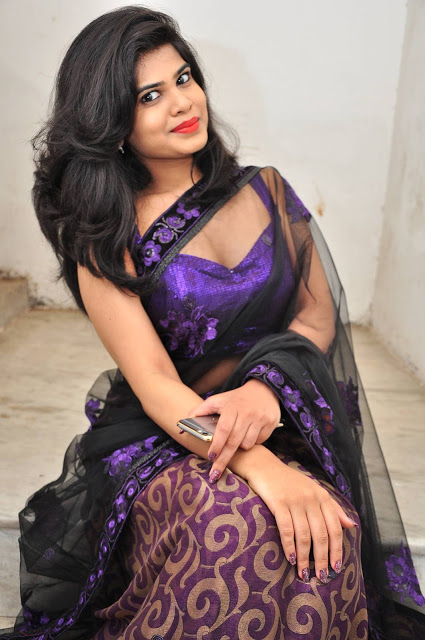 Angel Alekhya Telugu Actress Latest Pics In Saree 5