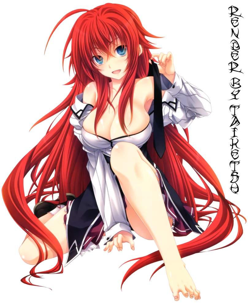 Rias Gremory sexy cleavage