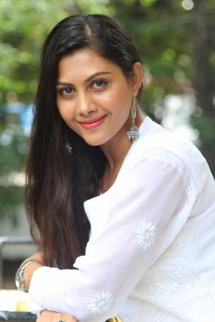 Television Actress Priyanka Naidu Long hair Stills In White Dress 13