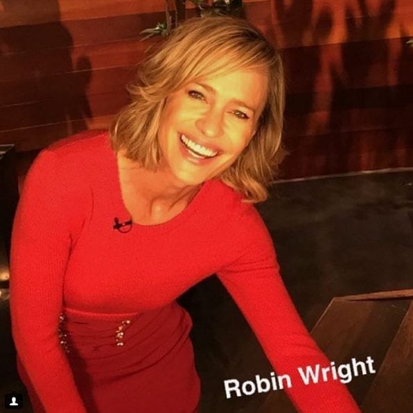 robin wright red dress
