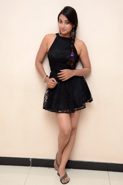 Bhanu Tripathi Thighs Show Stills in Black Mini Skirt 13
