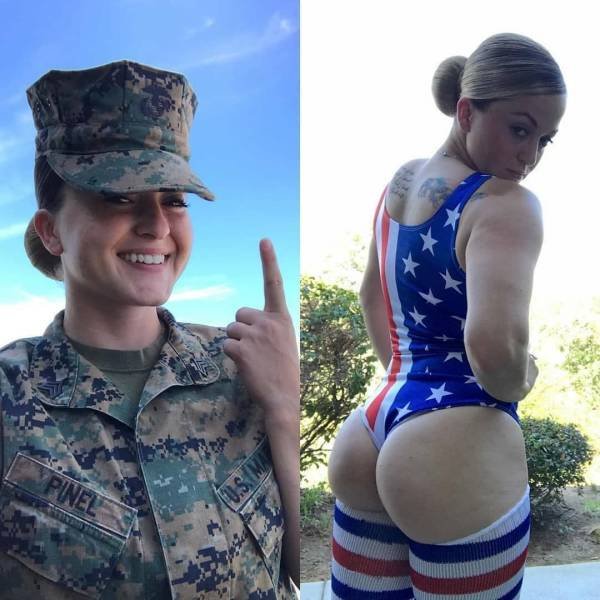 35 Sexy Girls With VS. Without Uniform 13