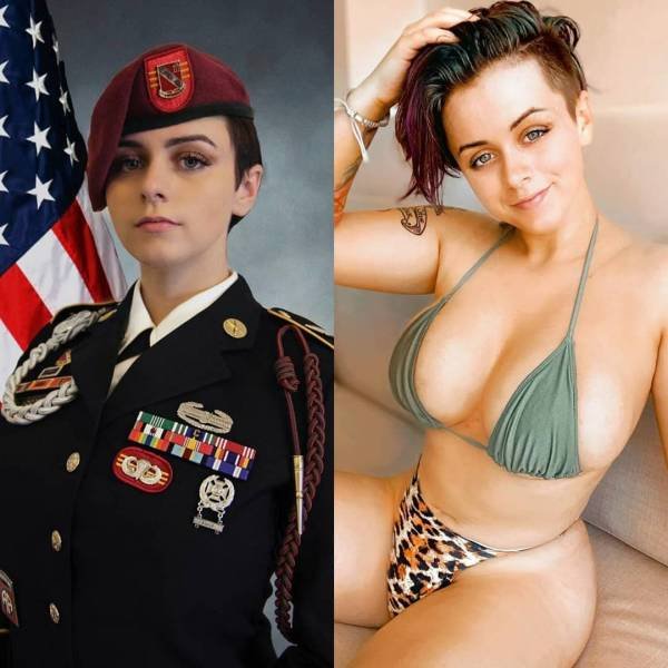 35 Sexy Girls With VS. Without Uniform 24