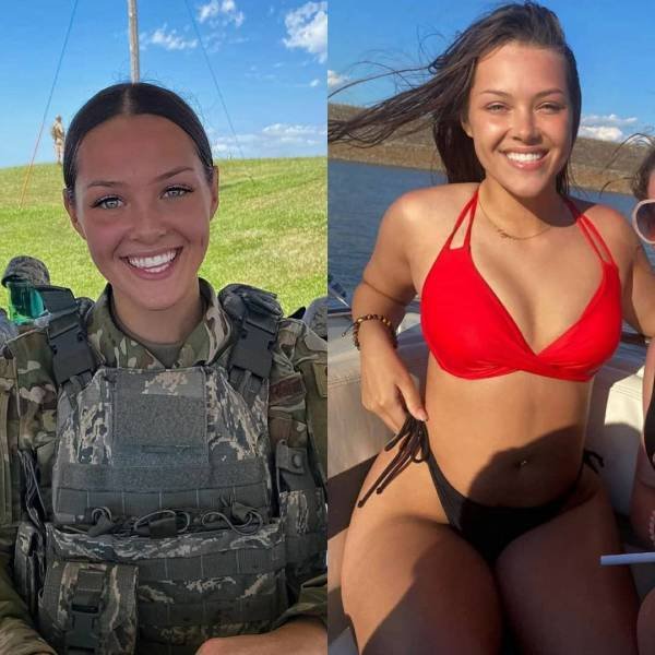 35 Sexy Girls With VS. Without Uniform 25