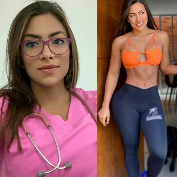 35 Sexy Girls With VS. Without Uniform 27