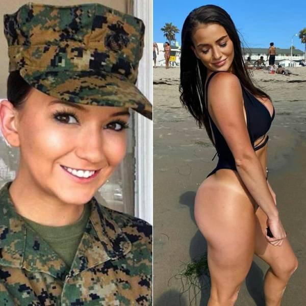 35 Sexy Girls With VS. Without Uniform 323