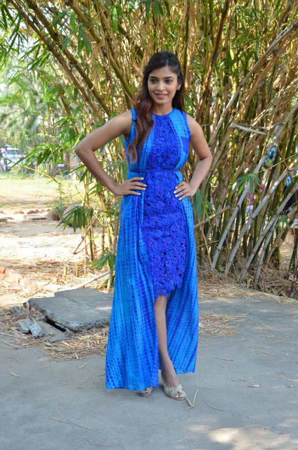 Actress Sanchita Shetty Latest Stills In Blue Dress 11