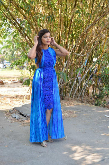 Actress Sanchita Shetty Latest Stills In Blue Dress 12