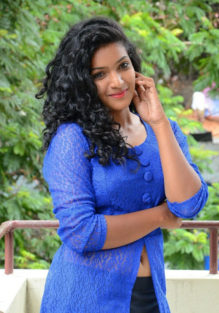 Gayathri Beautiful Tamil Actress Hot Still in Blue Dress 25