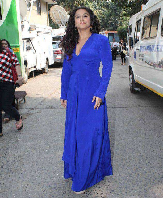 Bollywood Hottie Vidya Balan Stills In Blue Dress 46