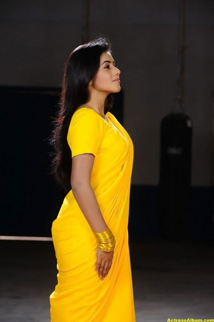 Actress Poorna Latest Stunning Pics In Yellow Saree 75