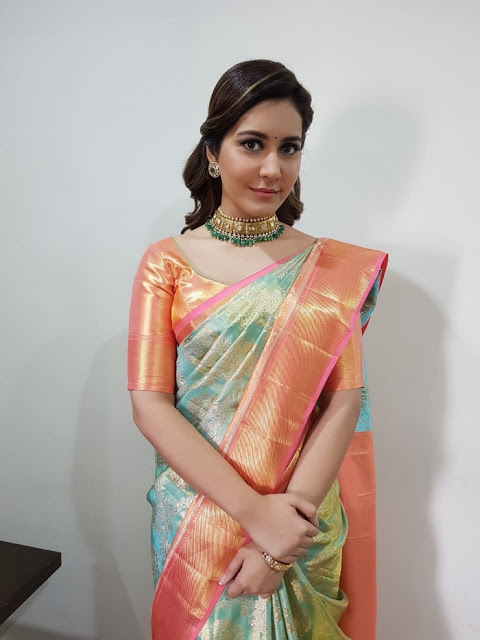 Actress Raashi Khanna Beautiful Pics In Saree 8
