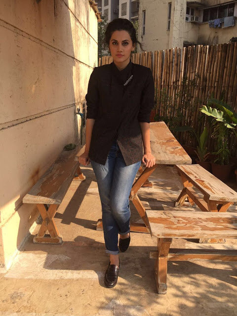 Bollywood Actress Tapsee Pannu Latest Pics In Black Dress 178