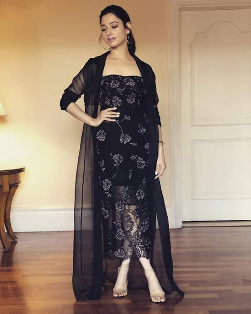 Tamanna Bhatia Latest Cute Pics In Black Dress 7