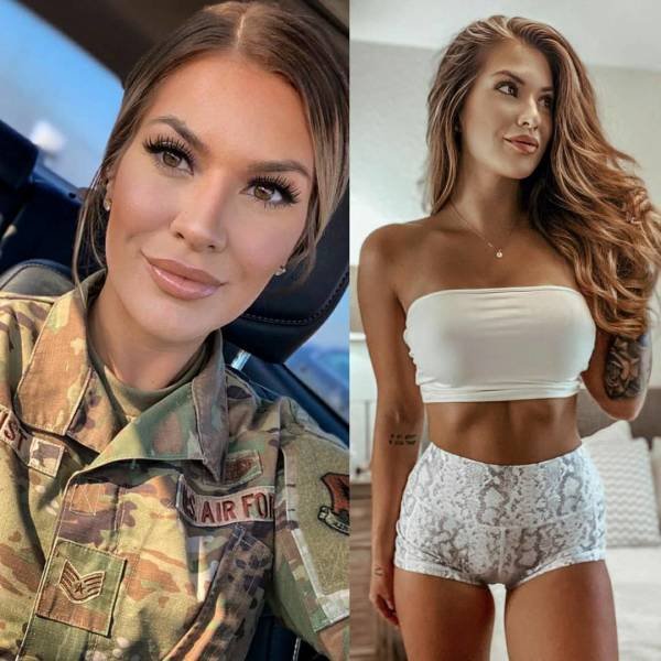 68 Sexy Girls In Uniforms VS. Without Them 17