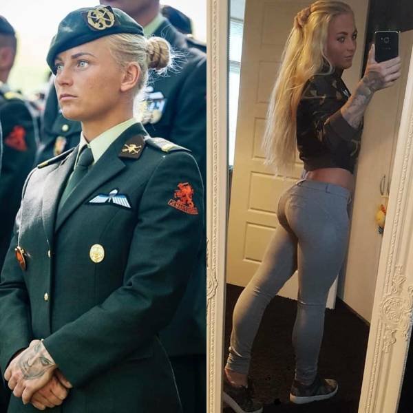 68 Sexy Girls In Uniforms VS. Without Them 29