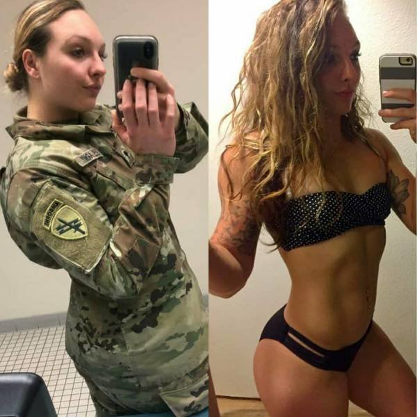 68 Sexy Girls In Uniforms VS. Without Them 49