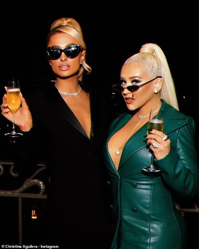 Paris And Christina Shared Smiles And Champagne As They Celebrated The Night Leaks 9