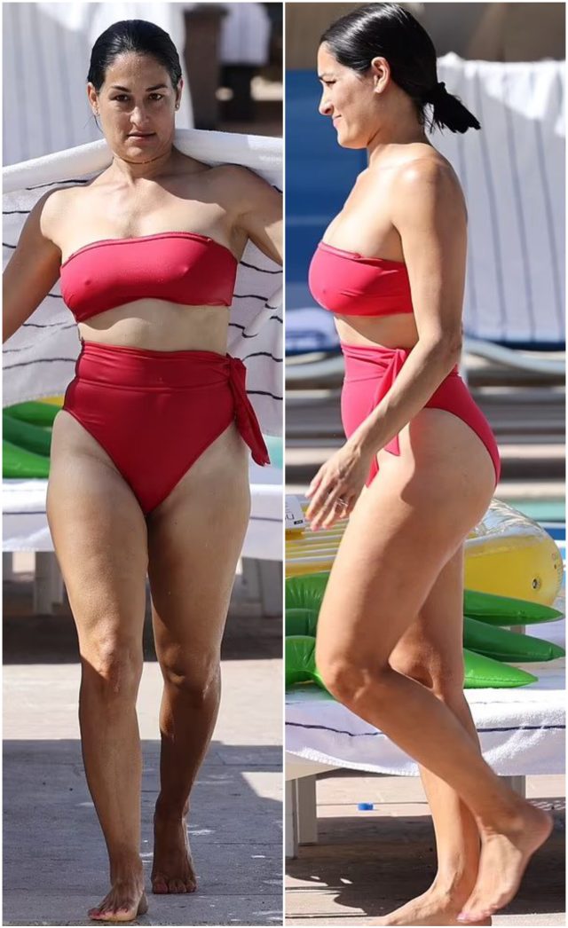 Donned In A Red-Hot Bikini, Nikki Bella Celebrates Easter In California 3